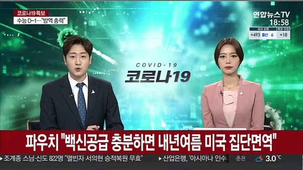 파우치 "백신 충분히 공급시 내년 여름 미국 집단면역 가능"