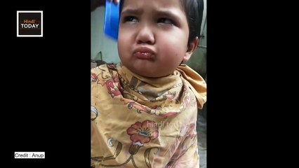 This Cute Little Kid Hair Cutting Video Going Viral _ Baal math kato yaar ���