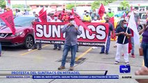Protesta del Suntracs en el Mitradel - Nex Noticias