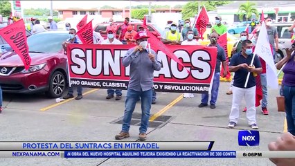 Protesta del Suntracs en el Mitradel - Nex Noticias