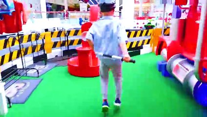 Vlad, Nikita and Mom Kids Activities at Indoor Playground