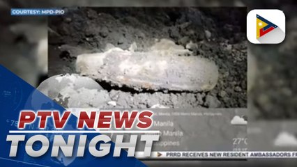 #PTVNewsTonight | Vintage bomb found in construction site in Manila