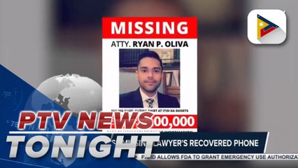 #PTVNewsTonight | NBI to process missing DOT lawyer's recovered phone