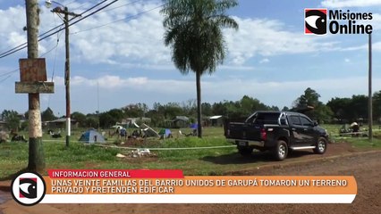 Unas veinte familias del barrio Unidos de Garupá tomaron un terreno privado y pretenden edificar