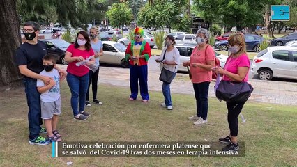 Emotiva celebración por enfermera platense que se salvó del Covid-19