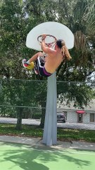Man Shows Off Intense Basketball Hoop Workout