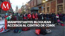 Protestan estudiantes y docentes de Chiapas en CdMx