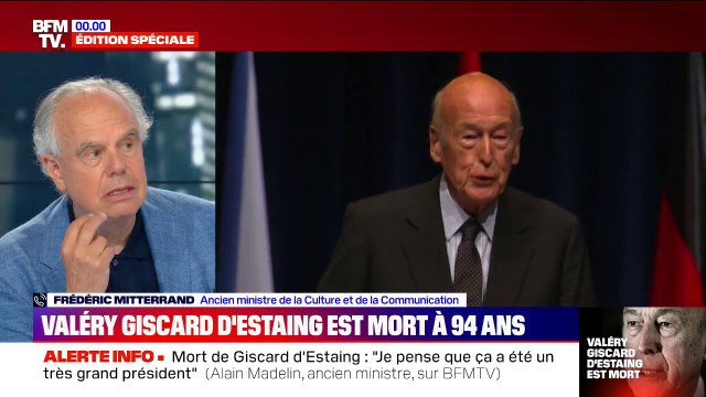 Mort de Valéry Giscard d'Estaing: pour Frédéric Mitterrand, c'était le modernisateur de la France