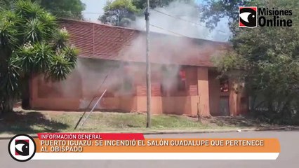 Puerto Iguazú: se incendió el salón Guadalupe que pertenece al Obispado