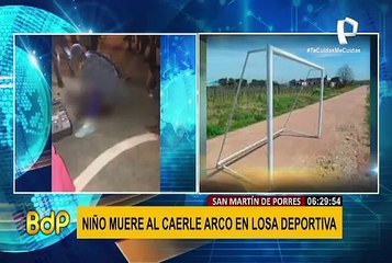 Niño muere al caer arco en losa deportiva en SMP