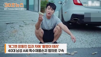 [30초뉴스] 개그맨 장동민 집·차에 '돌멩이 테러'…40대 남성 구속
