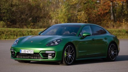 The new Porsche Panamera Turbo S E-Hybrid Design in Mamba Green