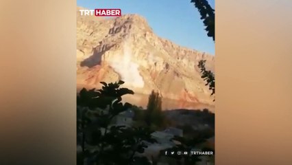 Siirt'te deprem sırasında toprak kayması oluştu