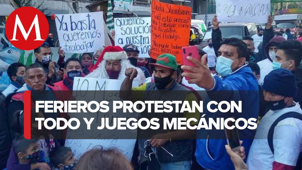 Ferieros de CdMx bloquean calzada San Antonio Abad; exigen apoyos por covid-19