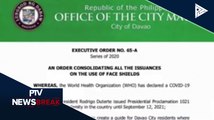 Mandatory nga pagsuot og face shield, gipatuman sa mga opisina ubos sa Davao City LGU