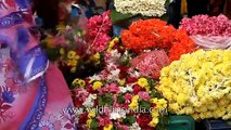 Fresh flowers being sold at a wholesale market in Chennai