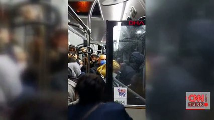 Özel halk otobüsünde şoföre 'sosyal mesafe' tepkisi kamerada | Video