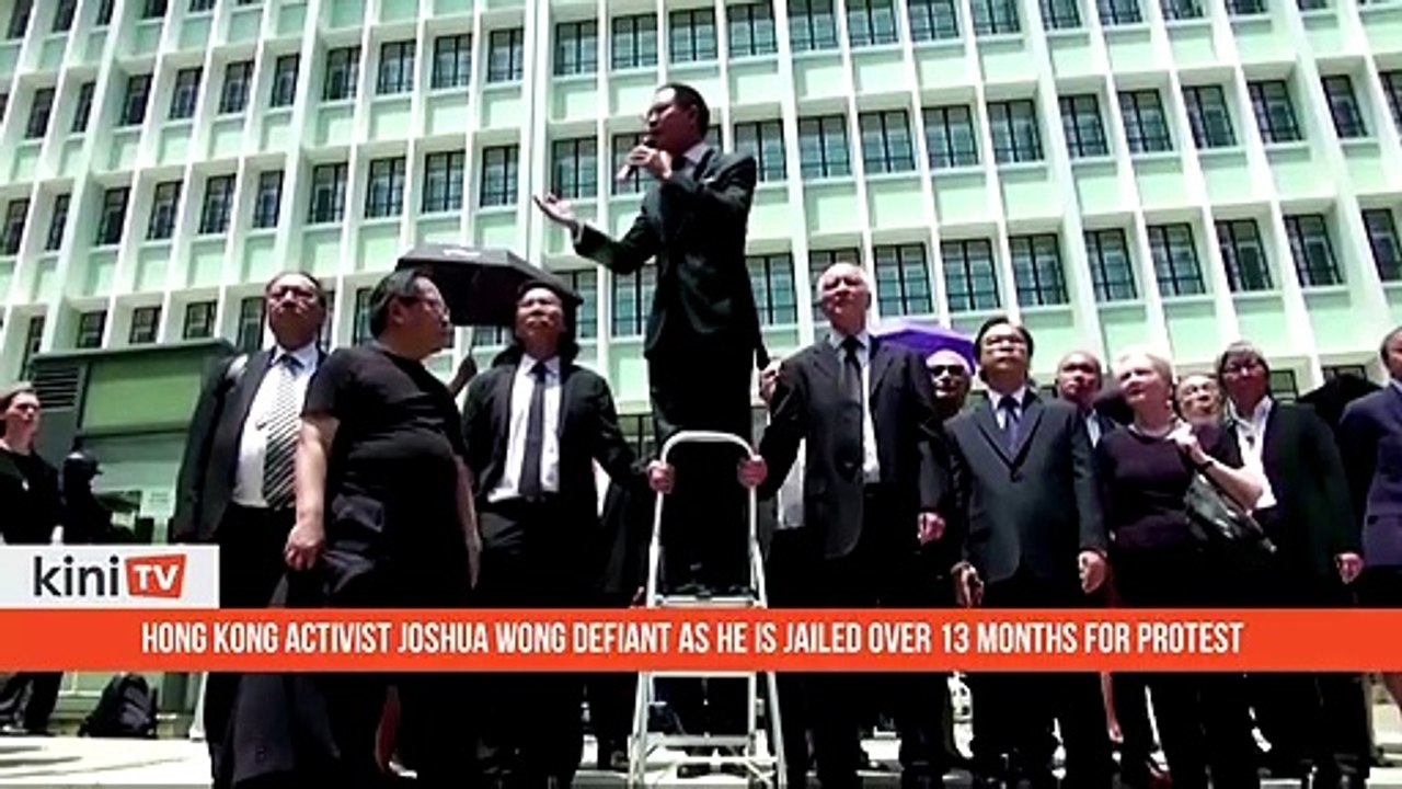Hong Kong activist Joshua Wong defiant as he is jailed over 13 months for protest