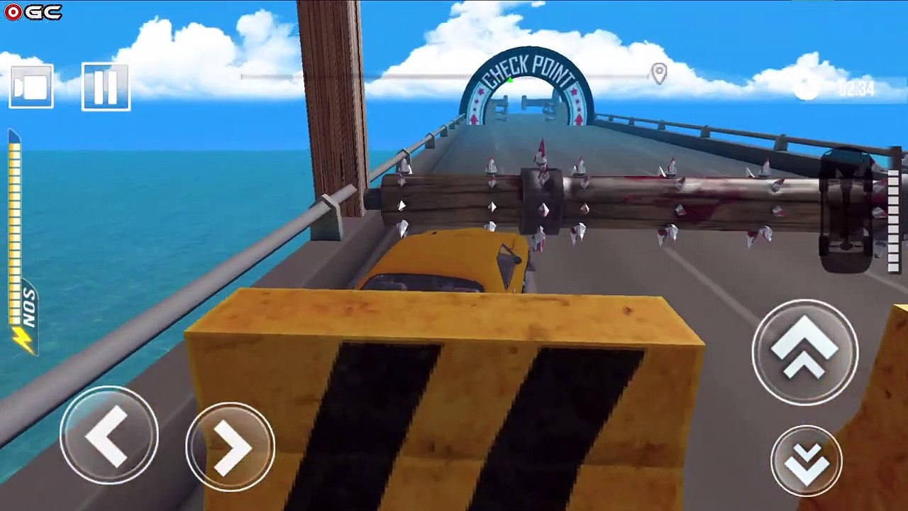 Impossible Track Speed Bump, Orange Car "New Car Driving Games" Deadly Race Android GamePlay #3