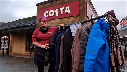 Debbie Beveridge manager of Costa Central Retail Park Falkirk explains about coat donations