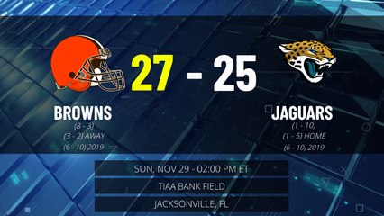 Browns @ Jaguars Game Recap for SUN, NOV 29 - 02:00 PM ET EST