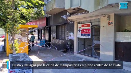 Susto y preocupación por la caída de mampostería en pleno centro de La Plata