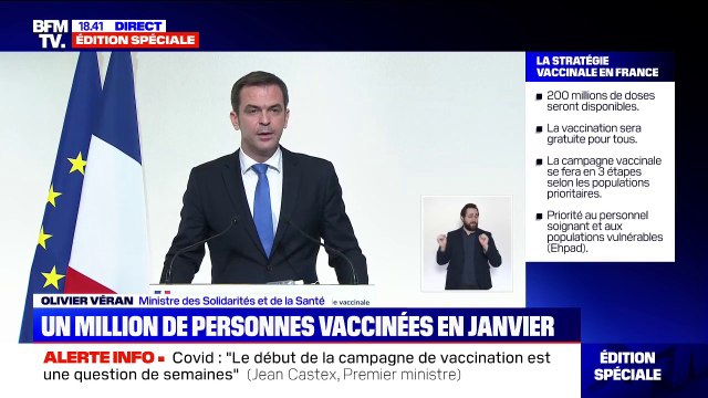 Olivier Véran: Au cours des prochains mois, le vaccin ne changera pas fondamentalement le cours de l'épidémie