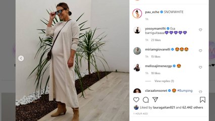Paula Echevarría, espectacular con su conjunto premamá de invierno