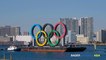 The Tokyo Metropolitan Government re-installs the Olympic symbol In Odaiba Marine Park