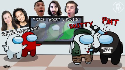 Among Us With Valkyrae, Tranwreck, Ludwig And PMT Killing Smitty All Over The Place