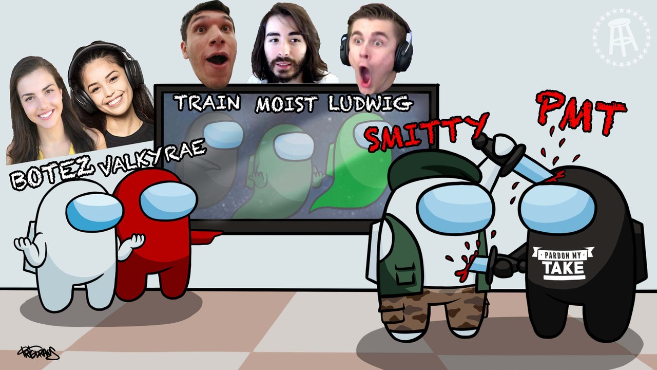 Among Us With Valkyrae, Tranwreck, Ludwig And PMT Killing Smitty All Over The Place