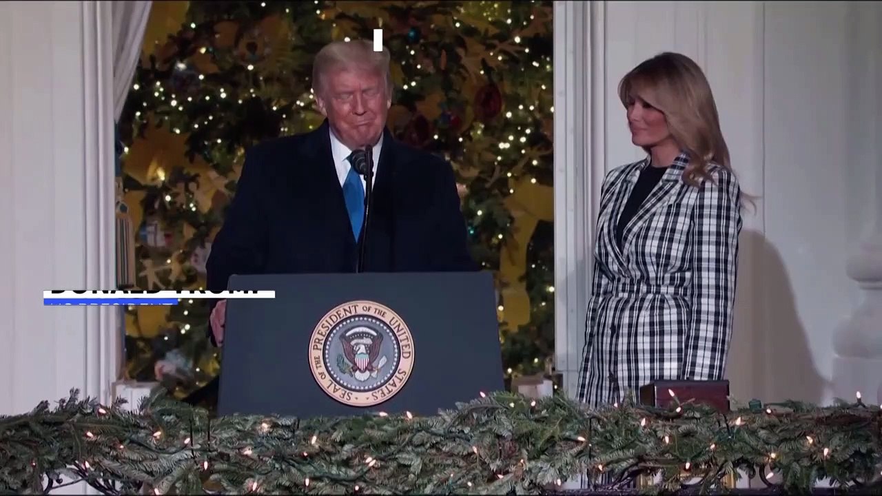 Melania Trump lights up the national Christmas tree at the White House