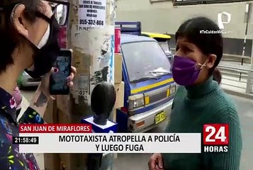San Juan de Miraflores: mototaxista atropella a policía y luego fuga