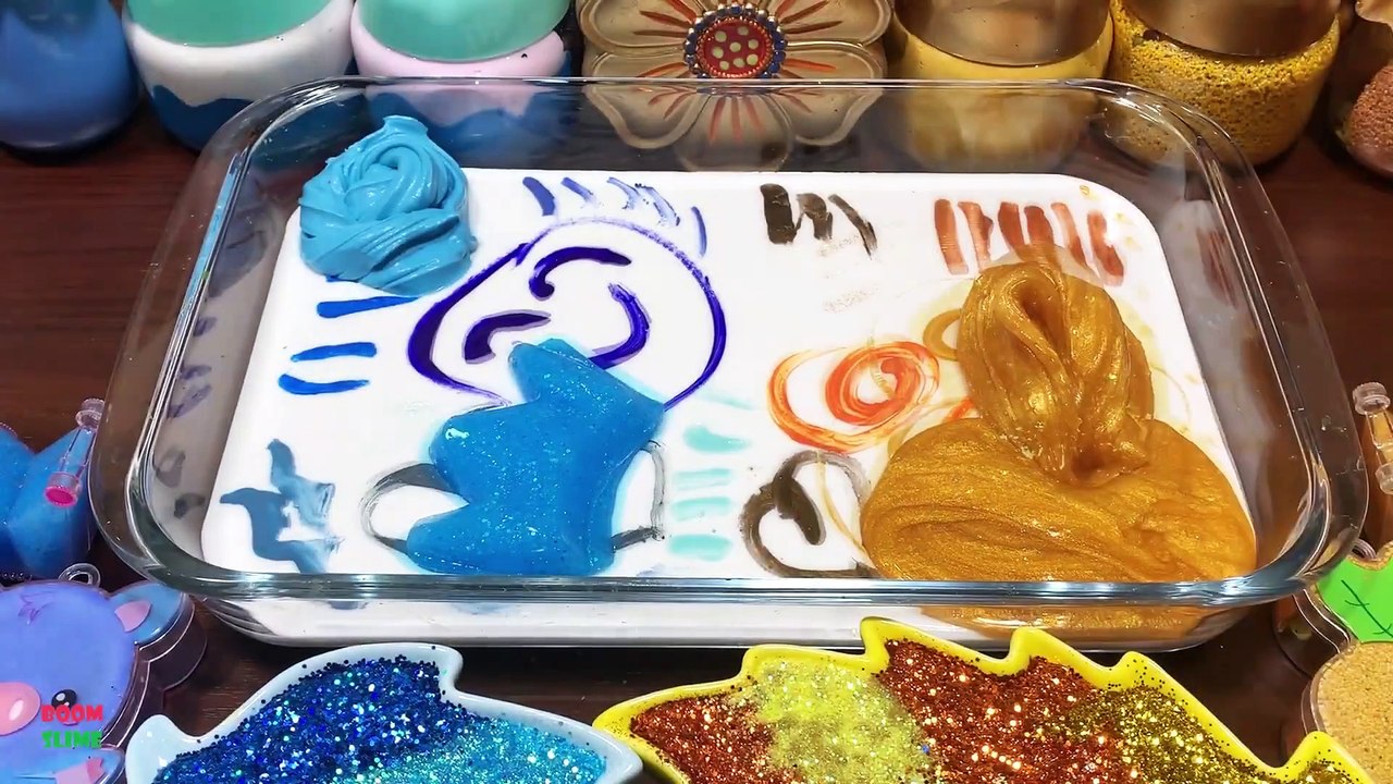 SPECIAL BLUE VS GOLD - Mixing Random Things Into GLOSSY Slime ! Satisfying Slime Videos #1555