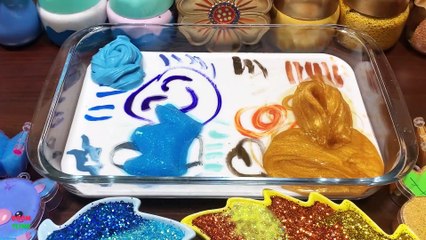SPECIAL BLUE VS GOLD - Mixing Random Things Into GLOSSY Slime ! Satisfying Slime Videos #1555