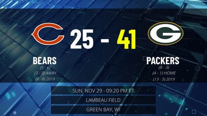 Bears @ Packers Game Recap for SUN, NOV 29 - 09:20 PM ET EST
