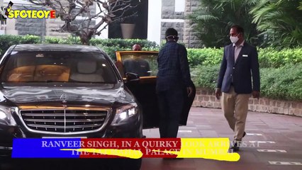 Ranveer Singh in a Quirky look Arrives at the Taj Mahal Hotel in Mumbai