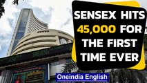 RBI ups GDP forecast from -9.5% to -7.5%, Sensex hits 45,000 for the first time ever|Oneindia News