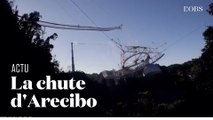 Le moment précis de l'effondrement du radiotélescope Arecibo à Porto Rico
