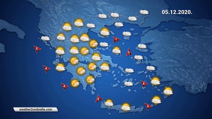 Η πρόβλεψη του καιρού για τo Σάββατο 05-12-2020