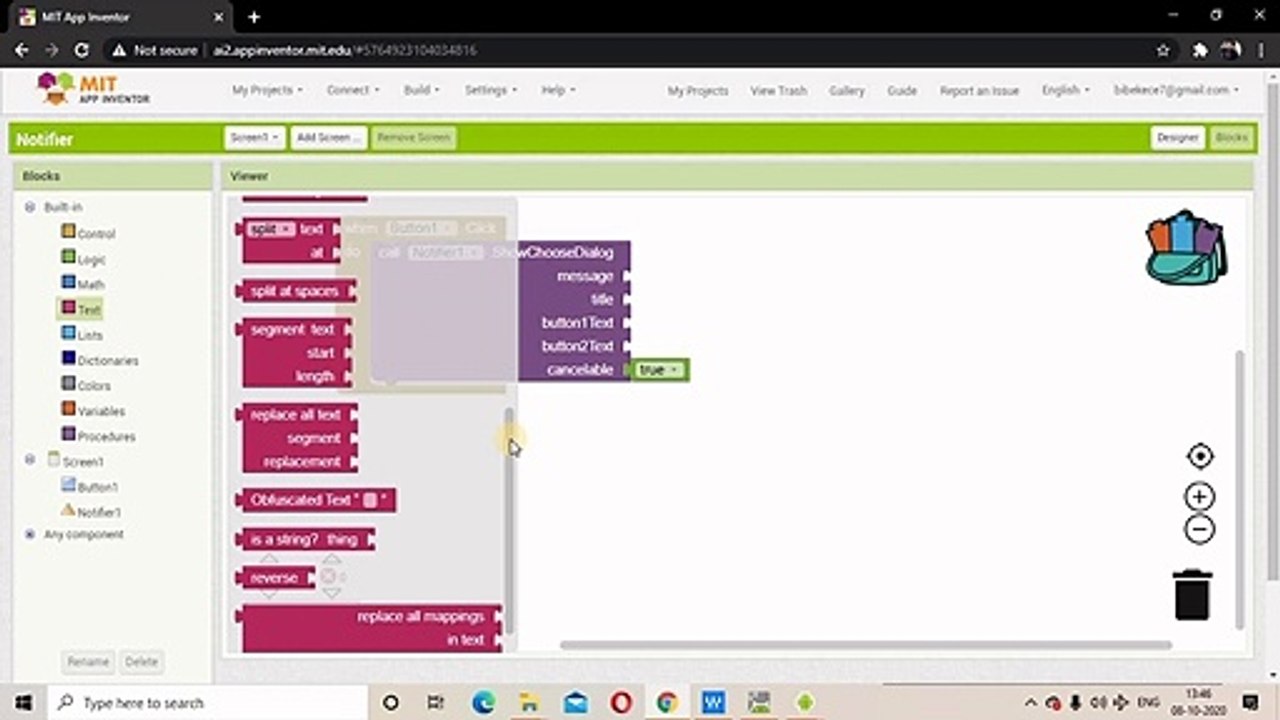 How to Use Notifier in MIT App Inventor I Create a simple App using Notifier I alert box