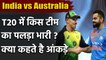 Ind vs Aus, 1st T20: Team India का Australia के खिलाफ T20i में है शानदार Record| वनइंडिया हिंदी