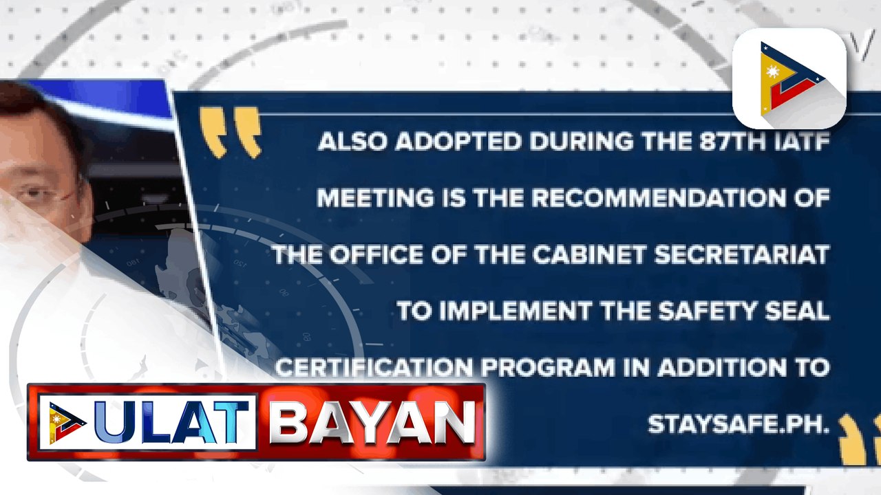 Workshops, seminars at training, pinayagan na ng IATF pero limitado sa 30%; Safety seal para sa contact tracing, aprubado na ng IATF