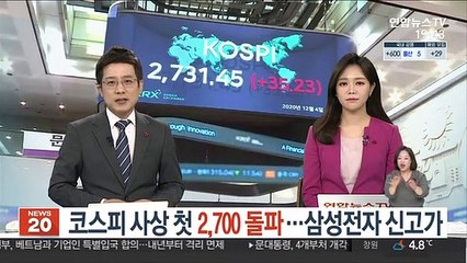 Скачать видео: 코스피 사상 첫 2,700 돌파…삼성전자 신고가