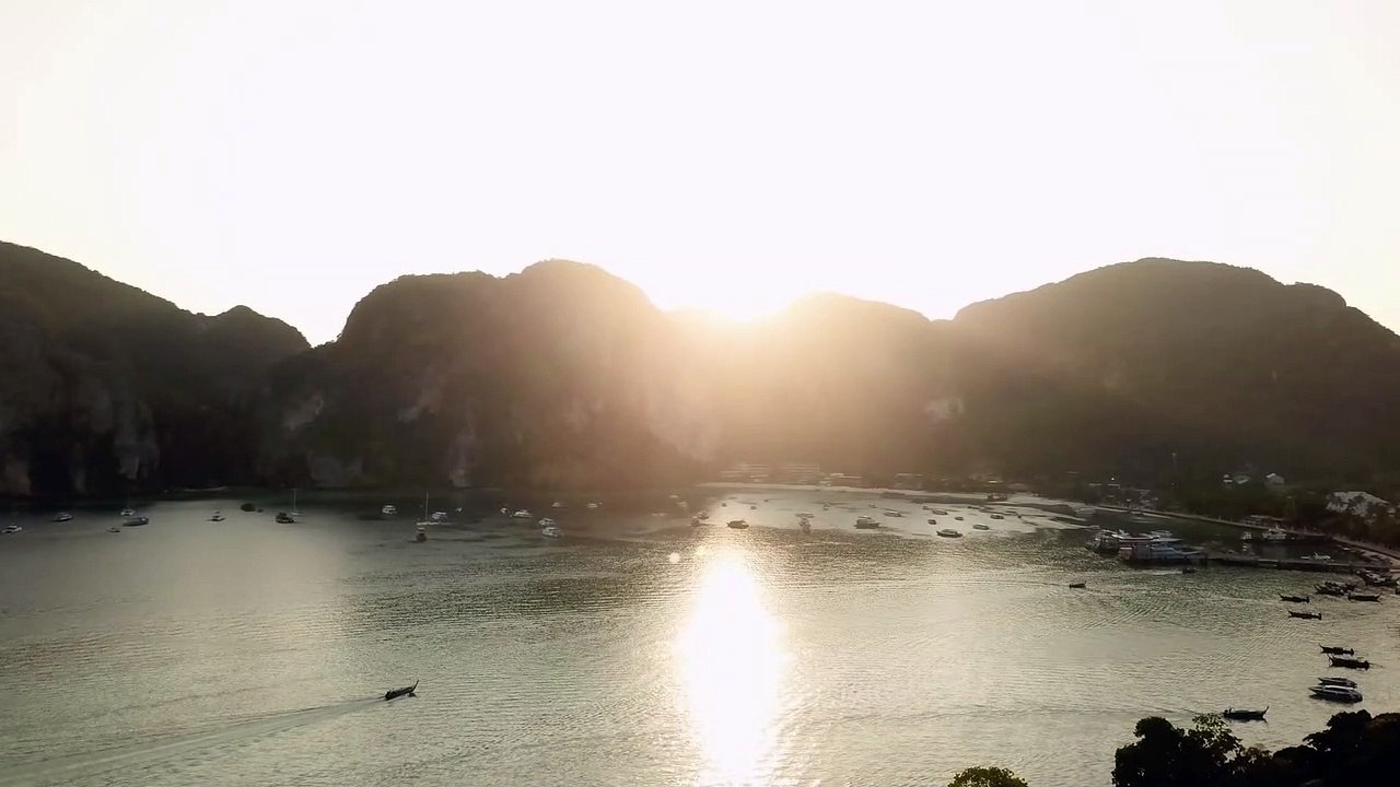 sunset-on-a-small-gulf-from-above natural beautiful royalty Free Stock no copyright video Free for commercial use dron dron aerial view