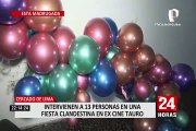 Policía intervienen fiesta clandestina en excine Tauro