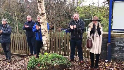 A unique piece of artwork by Phil Edge is unveiled at Orrell Railway Station.
