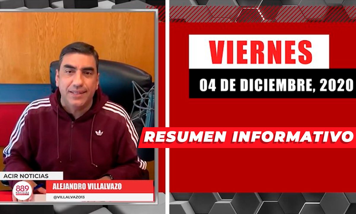 Resumen de noticias  viernes 4 de diciembre  2020 / Panorama Informativo / 88.9 Noticias
