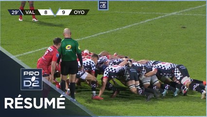 PRO D2 - Résumé Valence Romans Drôme Rugby-Oyonnax Rugby: 22-25 - J12 - Saison 2020/2021