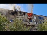 Report TV - Përfshihet nga flakët banesa në katin e pestë të pallatit në Shkodër